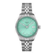 Tissot Ballade 34mm T156.210.11.351.00 - bracciale e cassa acciaio - quadrante raggi di sole turchese con datario